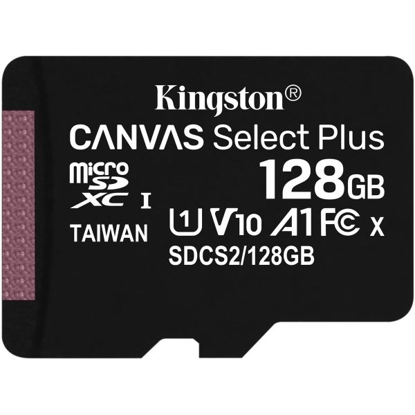 128 GB Kingston MicroSDCX Speicherkarte mit Adapter, 100MB/s