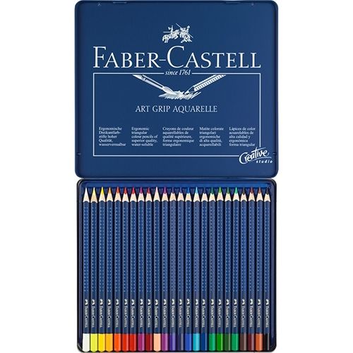 Faber-Castell Aquarellstifte Art Grip, 24er Set im Metalletui