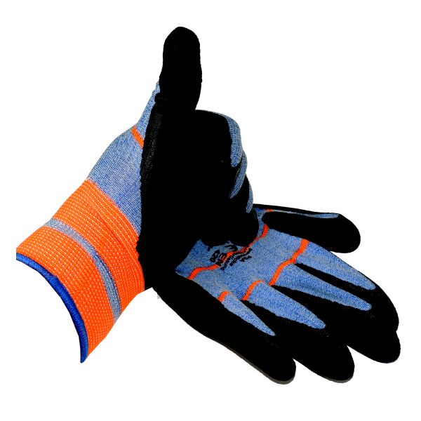 Arbeits-Schutzhandschuhe, blau/orange, Unigröße