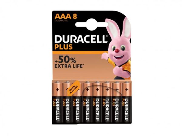 Duracell Plus LR03 AAA Micro Batterien 8er Set 1,5V