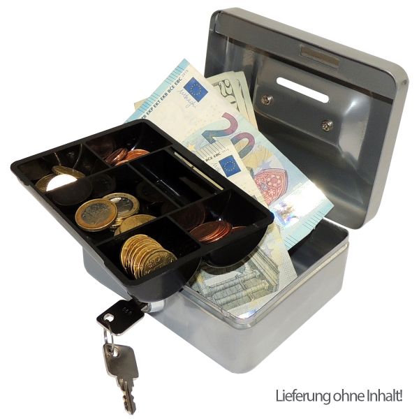 Geldkassette-Spardose, Metall, 2 Schlüssel