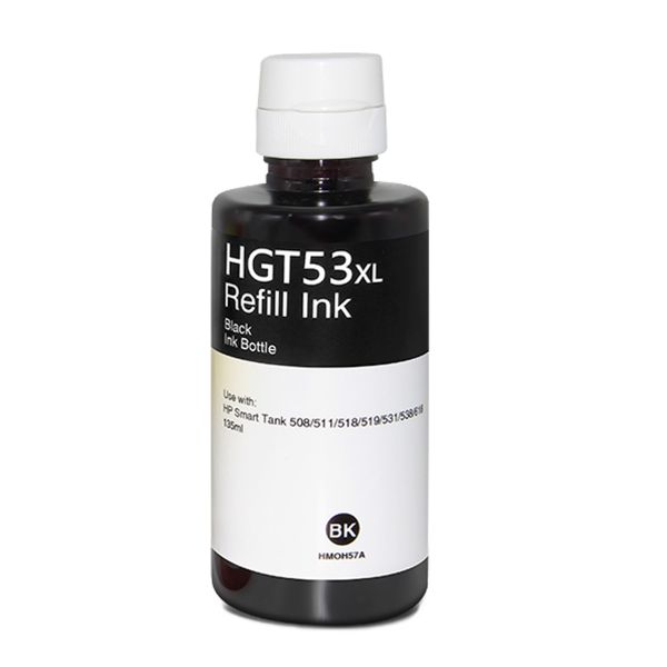 Nachfüll-Tinte Black/Schwarz 135 ml alternativ zu HP 53XL / 1VV21AE