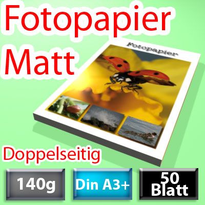 140g Mattes Foto-Papier Din A3+, doppelseitig, 50 Blatt