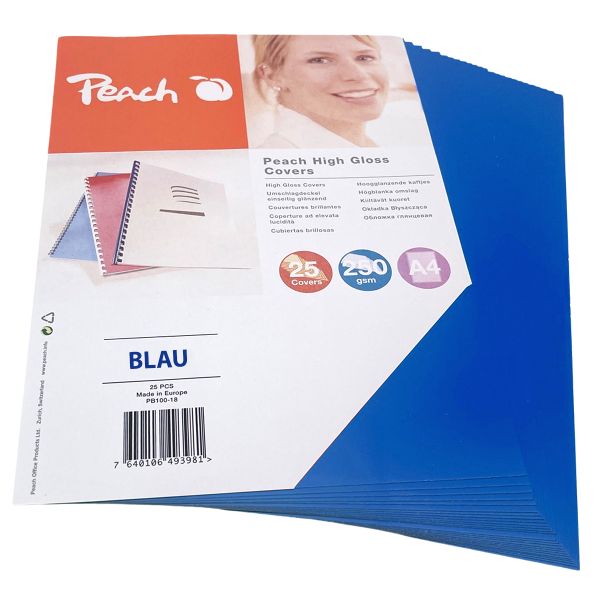 Umschlagdeckel Einbanddeckel blau, A4 250g/qm 25 Blatt