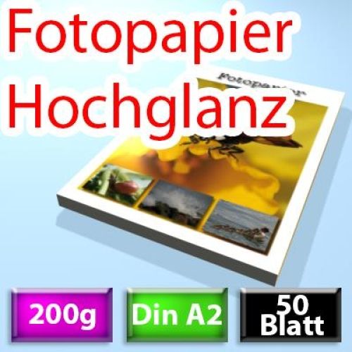 Foto-Papier DIN A2, 200g, glossy, 50 Blatt