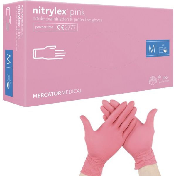 100 Schutzhandschuhe Einmalhandschuhe Nitril M, pink