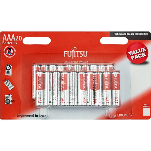 20 Stück AAA / Mikro Alkaline-Batterien, Fujitsu