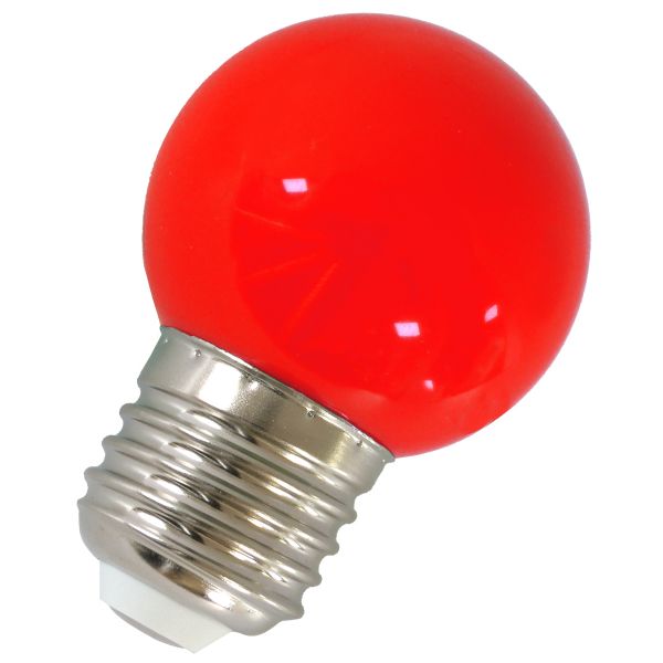 LED Birne E27, 1W, Kugellampe Deko-Licht rot