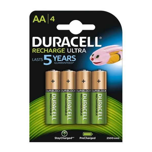4x Duracell Recharge Ultra AA-Akku, 2500mAh, ready to use