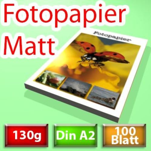 Foto-Papier DIN A2, 130g, matt, 100 Blatt
