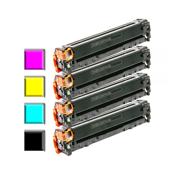 4 Toner kompatibel zu HP CF540X, CF541X, CF542X, CF543X