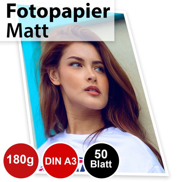 180g Mattes Foto-Papier Din A3, 50 Blatt