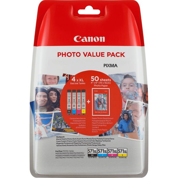 Original Canon Photo Value Pack Nr. 571XL, CLI-571 XL