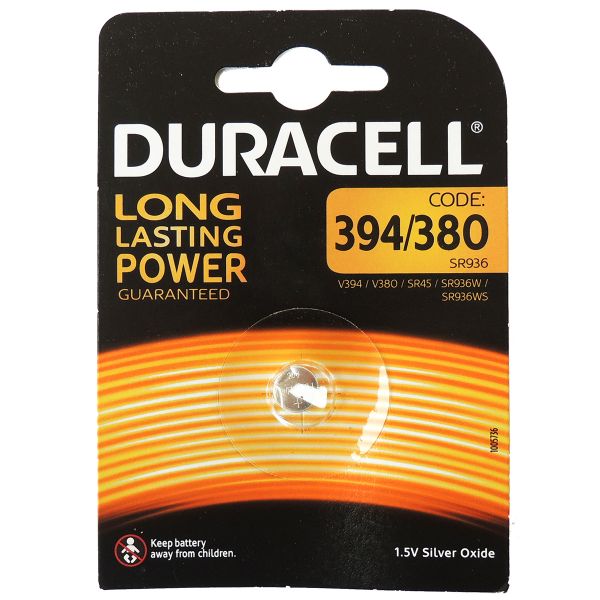 Duracell 1,5V Silberoxid 394/380 Knopfzelle