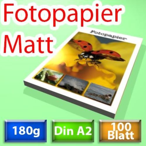 Foto-Papier DIN A2, 180g, matt, 100 Blatt