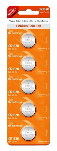5 Knopfzellen CR-1620 Lithium