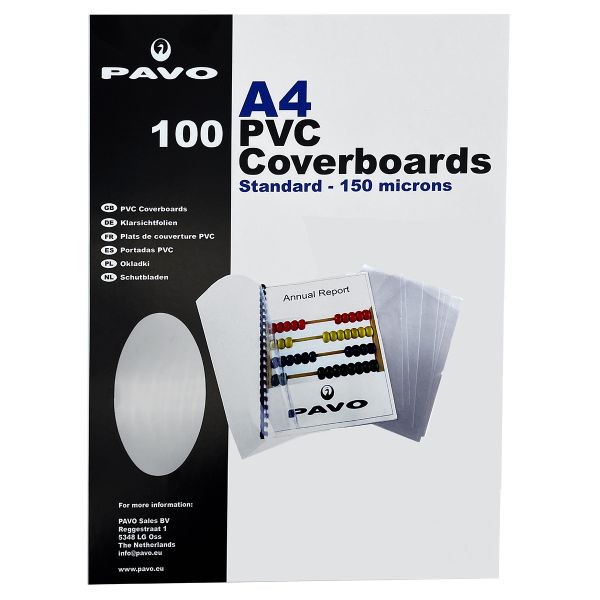 100 Einbanddeckel aus PVC glasklar DIN A4