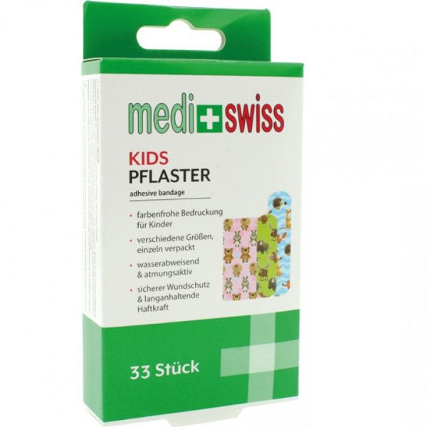 medi+swiss 33 St. farbenfrohe Pflaster für Kinder