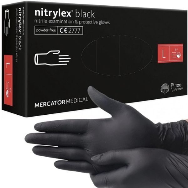 100 Schutzhandschuhe Einmalhandschuhe Nitril L, schwarz